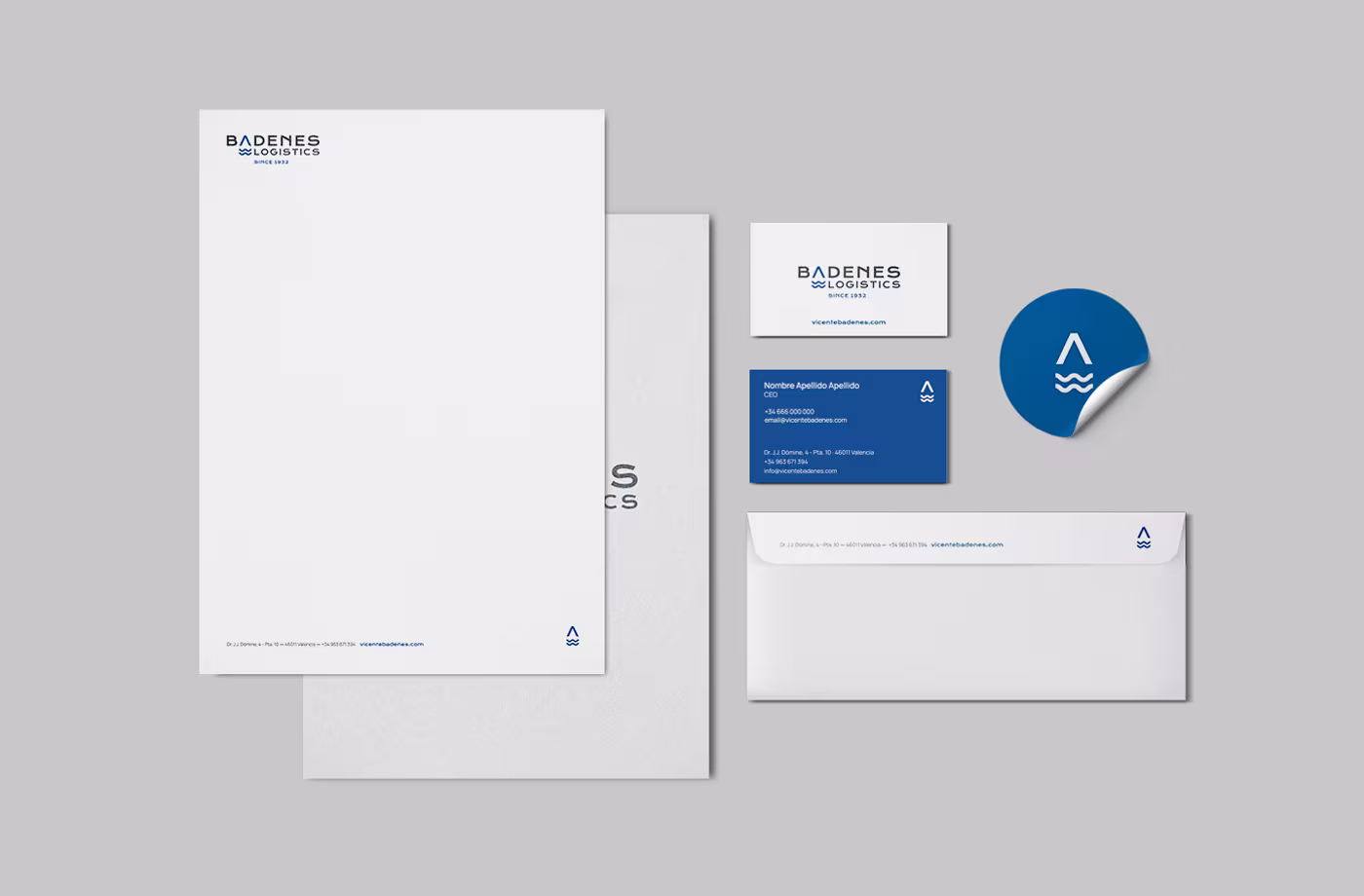 diseno papeleria badenes logistics abranding