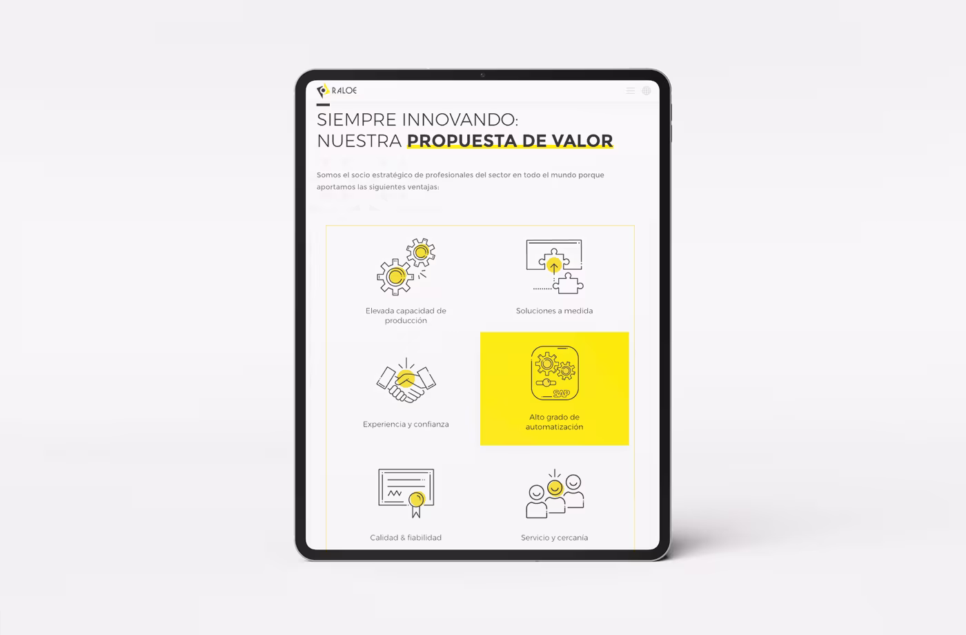 diseno responsive tablet raloe abranding