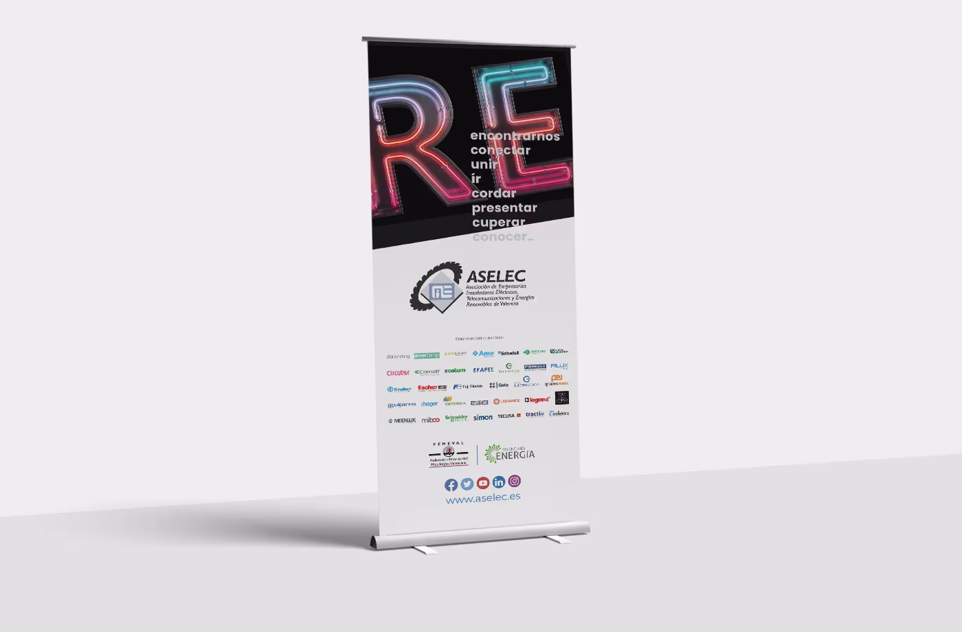 diseno rollup evento re aselec abranding
