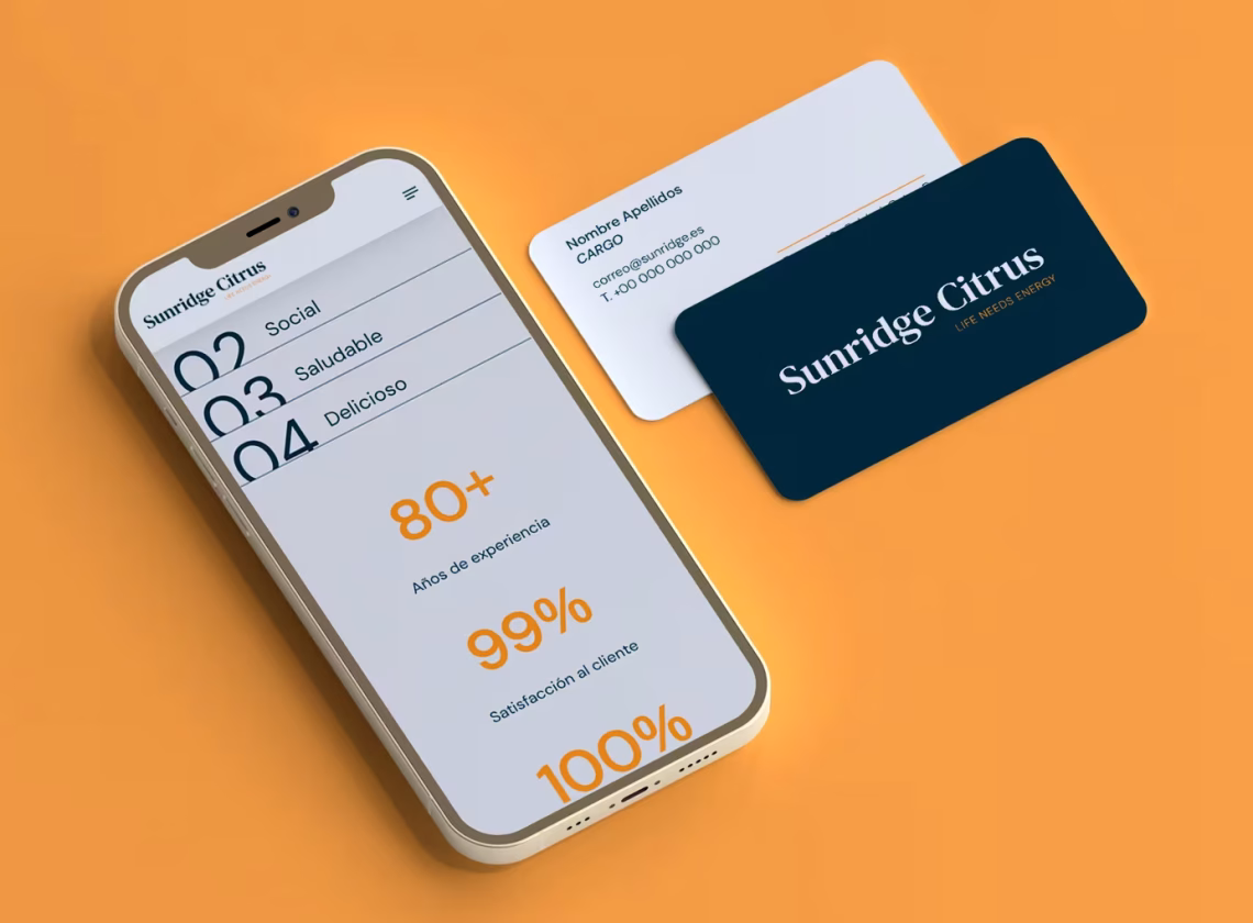 Movil tarjetas SunridgeCitrus abranding