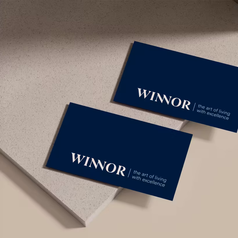 Home 8 Diseño business cards winnor abranding